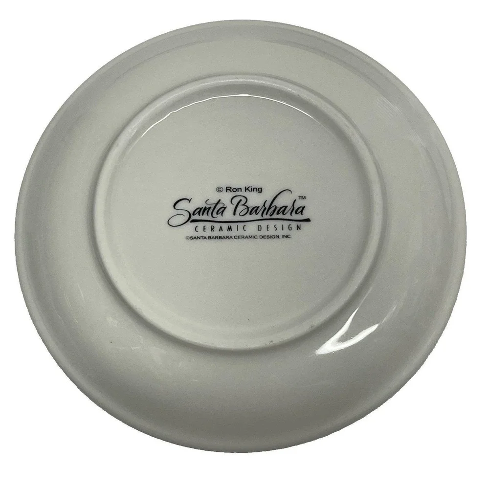 Ron King Santa Barbara Ceramic Design Appetizer Dessert Canape Plates Wine Theme